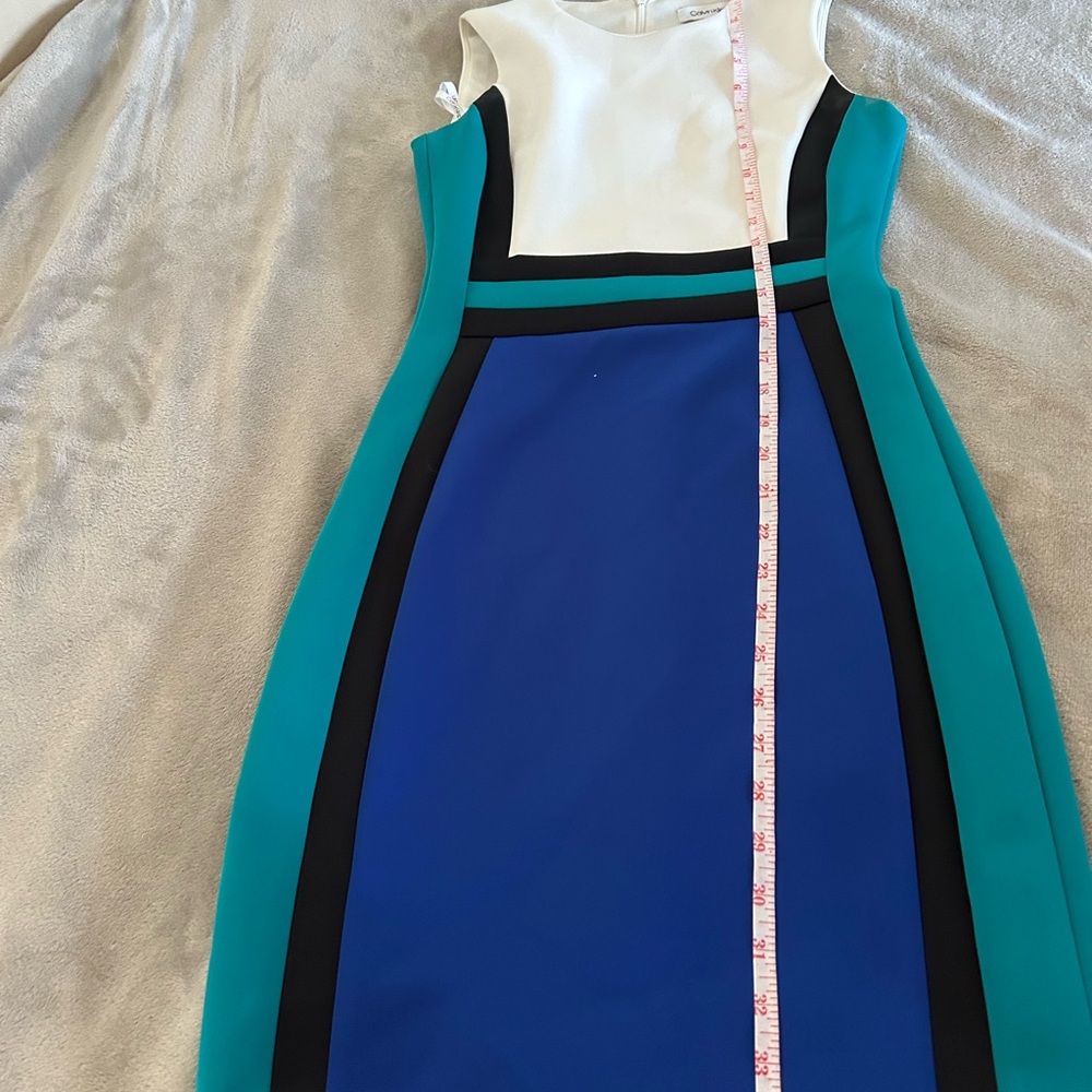 Calvin Klein Blue and Teal Midi Dress